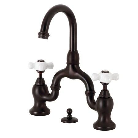 Kingston Brass Bridge Bathroom Faucet with Brass Pop-Up, Oil Rubbed Bronze KS7995PX